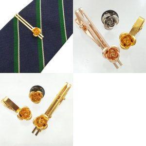 ゴールドコート ブラス ローズネクタイピン バラ薔薇 : シルバー