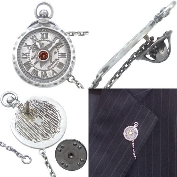 1月)ガーネット アンティーク ウォッチ チェーン ピンバッジ ピンズ