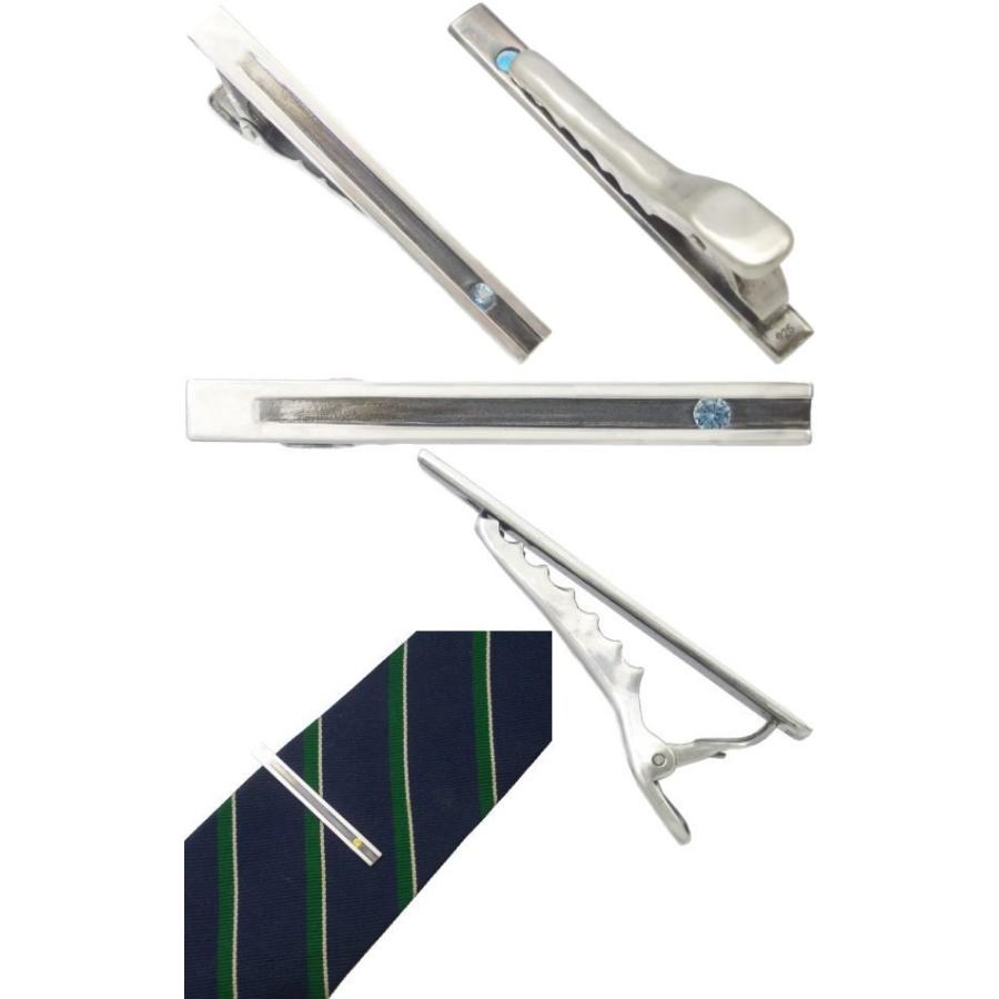 12月)タンザナイト クールライン シルバー ネクタイピン 誕生石  