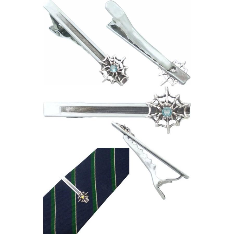 11月)ブルートパーズ スパイダー シルバー ネクタイピン誕生石