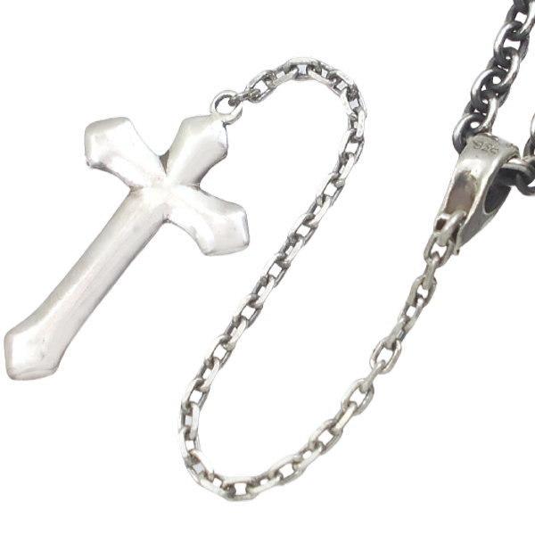 6月)ブルームーンストーン ロザリオ クロス シルバー ペンダントトップ