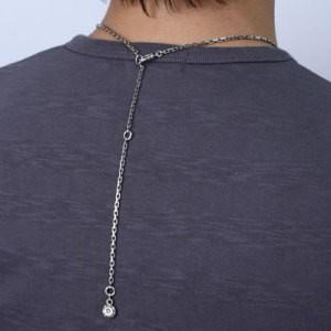 AQUA SILVER(アクアシルバー) ブラックロザリオシルバーペンダントネックレスの画像