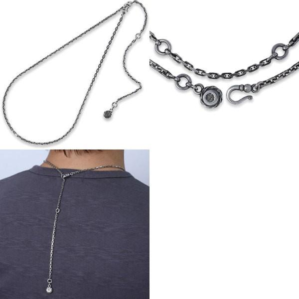 AQUA SILVER(アクアシルバー) ブラックロザリオシルバーペンダントネックレスの画像