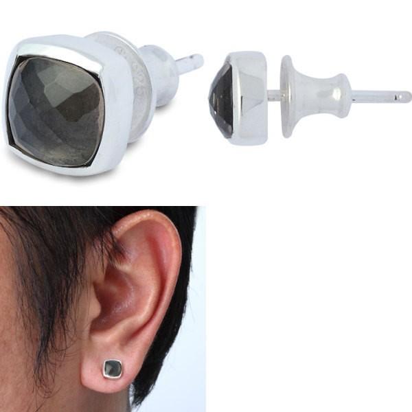 Aqua Silver アクアシルバー スモーキークォーツラックスシルバーピアス 最も信頼できる