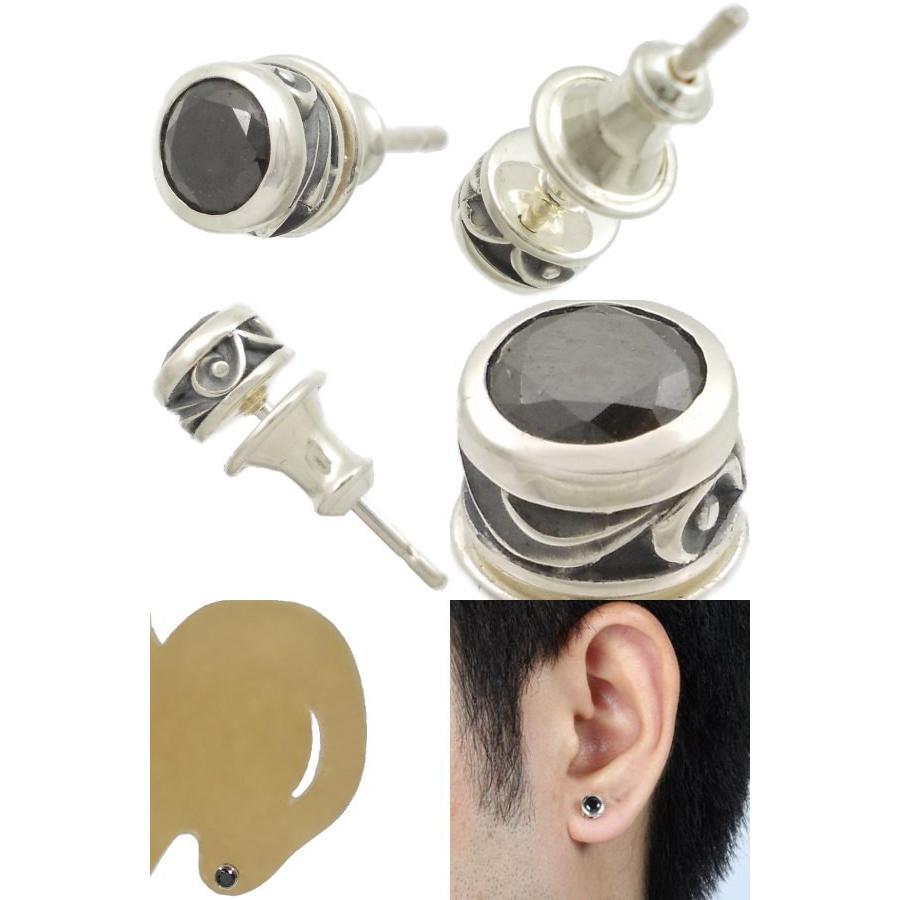 AQUA SILVER(アクアシルバー) ブラックCZリーフシルバーピアス AQUA SILVER（アクアシルバー） ブラックCZアラベスクシルバーピアス
