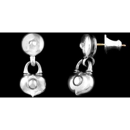 LONE ONESキスアンドフロー スタッド ウィズ ハート ロック イヤリング