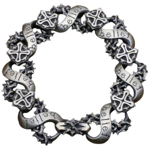 180mm ブラインドビリーフ シルバーブレスレット Mad Graffiti（マッド