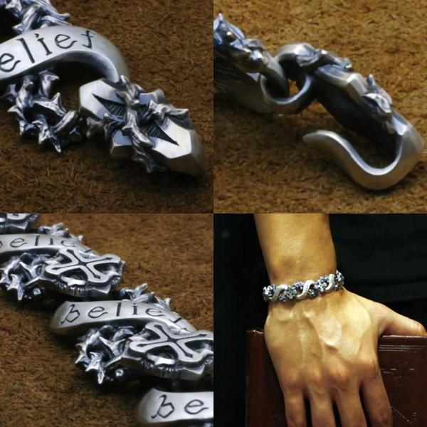 180mm ブラインドビリーフ シルバーブレスレット Mad Graffiti（マッド