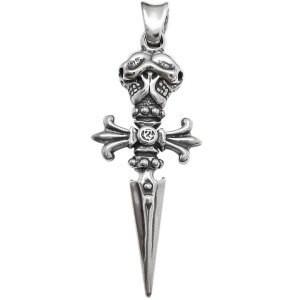 トラヴィスワーカー(TRAVIS WALKER) ダブルスカルクロスダガーシルバーペンダントトップ
