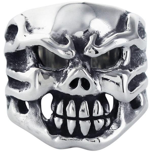 トラヴィスワーカー(TRAVIS WALKER) ミディアムチョンプス スカル シルバーリング（指輪）の画像