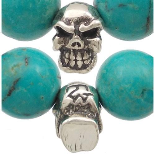 トラヴィスワーカー(TRAVIS WALKER) 10mm ターコイズチョンプススカルブレスレットの画像