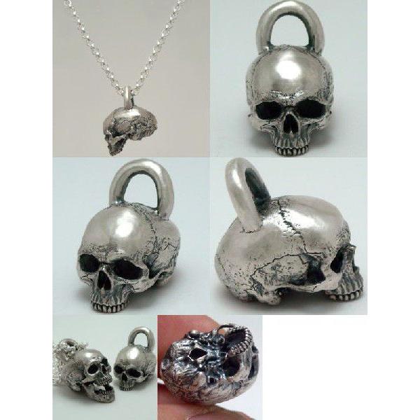 骸骨顎無し シルバー ミディアムスカルペンダントトップ sou