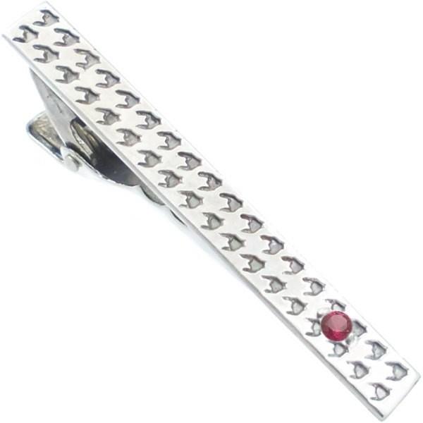 7月)ルビー チドリ シルバー 925 ネクタイピン*SWANKY(スワンキー