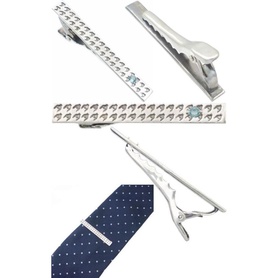 11月)ブルートパーズ チドリ シルバー 925 ネクタイピン*SWANKY