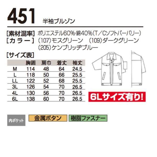 451 桑和 SOWA 作業服★デザイン豊富★半袖ブルゾン春夏素材使用 | 自重堂 | 03