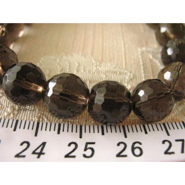 スモーキークォーツブレスレット ラウンドカット11mm 煙水晶 黒