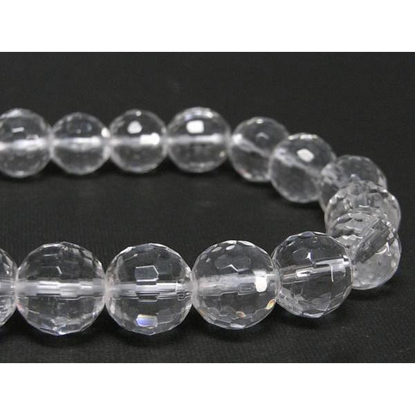 水晶 ブレスレット ラウンドカット 約10mm クォーツ 透明 4月誕生石