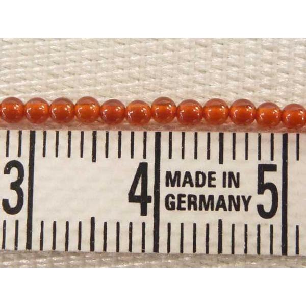 赤瑪瑙（カーネリアン）ラウンド連販売 約2mm 3000036 : Bクラフト