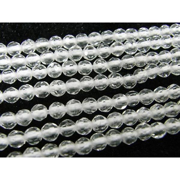 水晶(クォーツ) ラウンドカット 連販売 約3mm 3000264☆ | 
