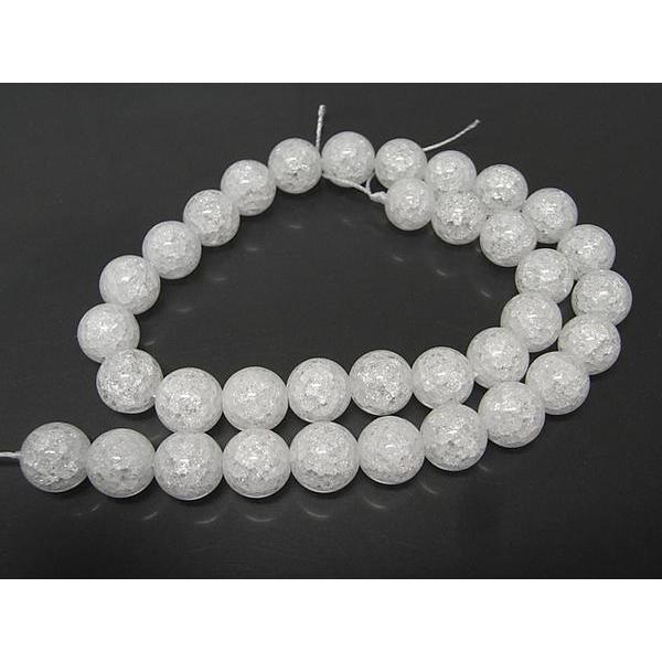 クラック 水晶(クォーツ) ラウンド 連販売 約12mm 3000328 | 