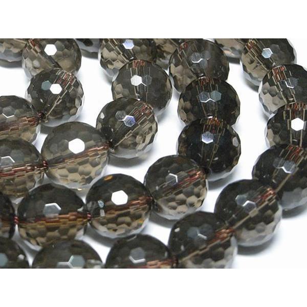 スモーキークォーツ ラウンドカット 連 12mm 3000451☆ | 