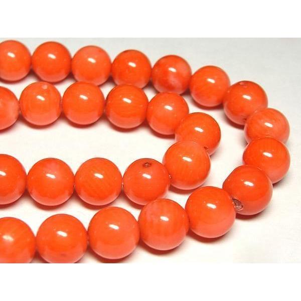 珊瑚 ラウンド オレンジ 連販売 約8mm 3000565☆ | 