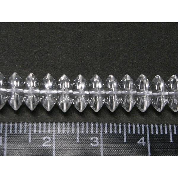 水晶(クォーツ) ソロバンカット 連販売 約8×3mm 3000666 |  | 01