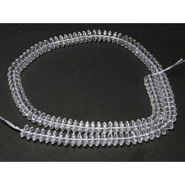 水晶(クォーツ) ソロバンカット 連販売 約8×3mm 3000666 |  | 02