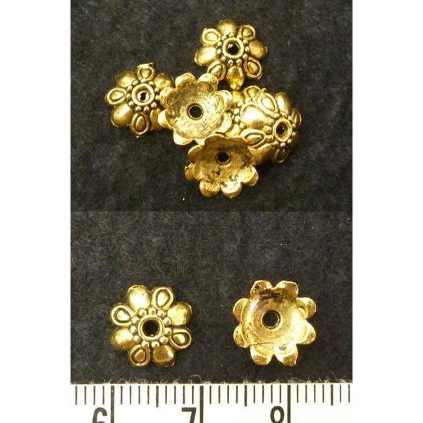 フラワーキャップ チベタン座金 金古美 約10mm 100個 6000132☆ |  | 01