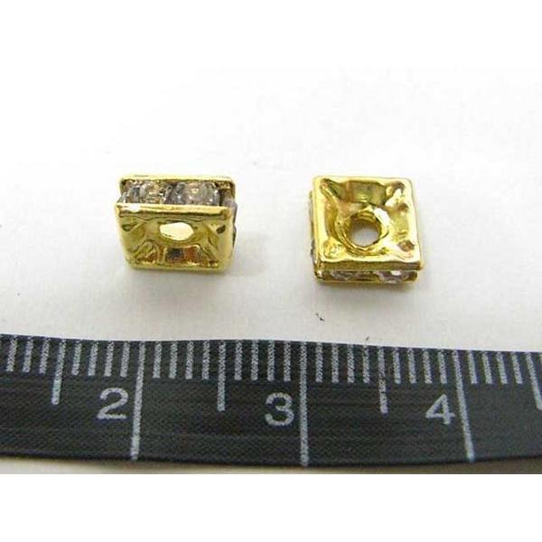 四角型ラインストーンロンデル ゴールド 7mm【100個入り】 6000171☆ |  | 02