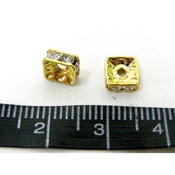 四角型ラインストーンロンデル ゴールド6mm【100個入り】 6000179☆ |  | 01