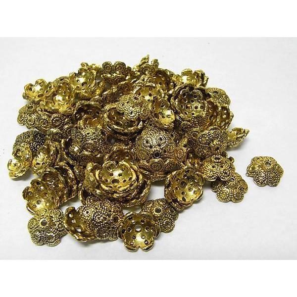 チベタン 座金 フラワー 金古美 約10mm 100個セット 6000278☆ |  | 01