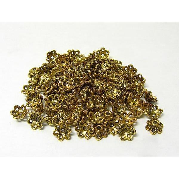 チベタン 座金 フラワー 金古美 約6mm 100個セット 6000282☆ |  | 01