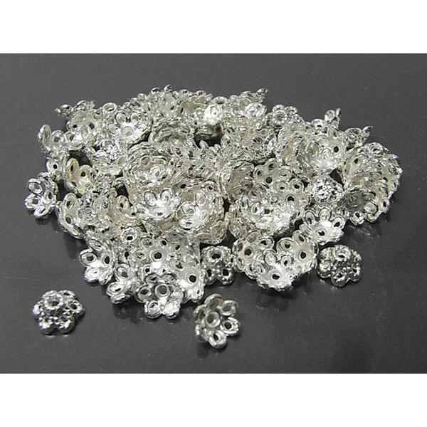 チベタン 座金 フラワー 古代銀 約6mm 100個セット 6000283☆ |  | 01