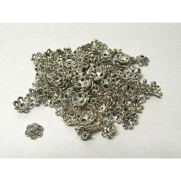 チベタン 座金 フラワー 銀古美 約6mm 100個セット 6000284☆ |  | 01