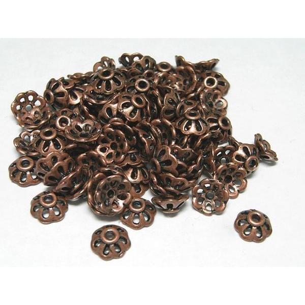 チベタン 座金 銅古美 約8mm 100個セット6000327☆ | 
