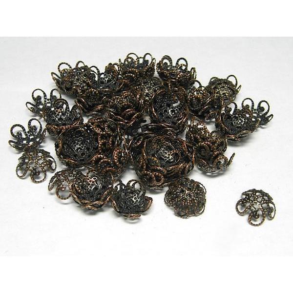 ビーズキャップ唐草 銅古美 約10mm 50個セット 6000345☆ | 