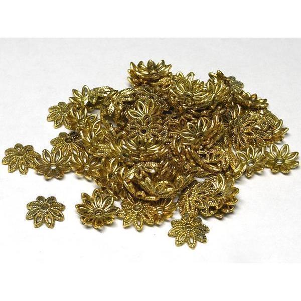 チベタン 座金 花 金古美 約10mm 約100個 6000461☆ | 