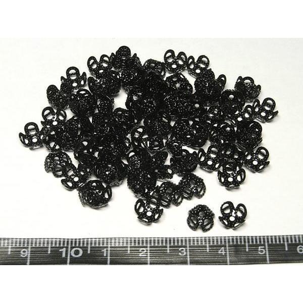 フラワーキャップ ブラック 約6mm 約100個セット 6000468☆ |  | 02