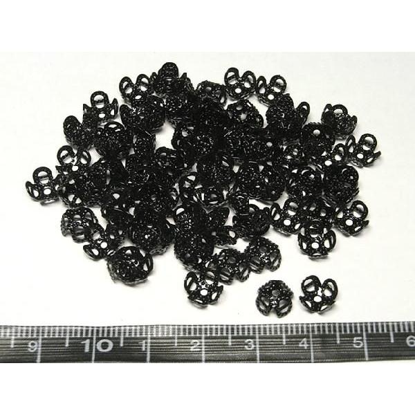 フラワーキャップ ブラック 約6mm 約100個セット 6000468☆ |  | 03