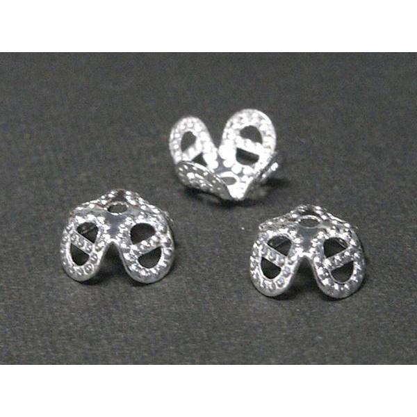 フラワーキャップ 古代銀 約6mm 約100個セット 6000472☆ | 
