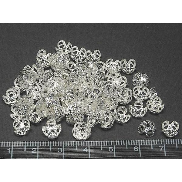 フラワーキャップ 古代銀 約6mm 約100個セット 6000472☆ |  | 03