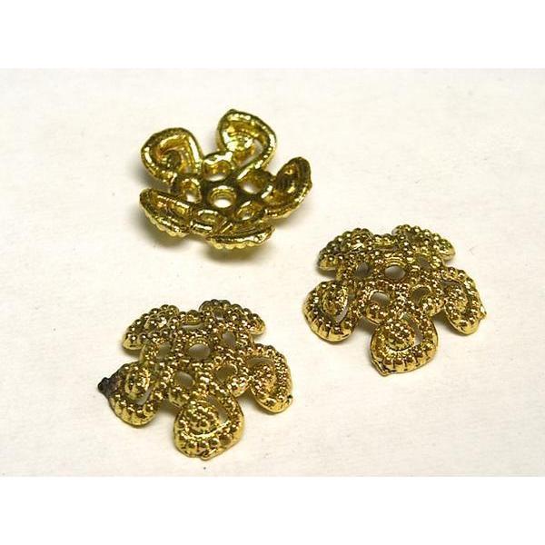 チベタン 座金 約12mm 唐草 ゴールド 100個セット 6000629☆ | 