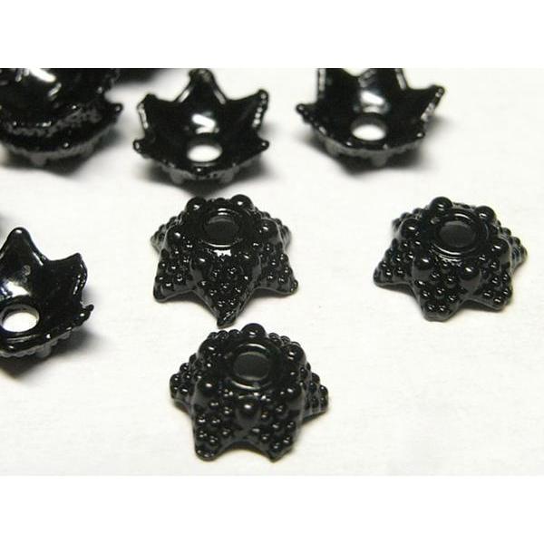 チベタン 座金 シースター ブラック 約6mm 100個セット 6000655☆ | 