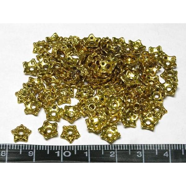 チベタン座金 スター 金古美 約6mm 約100個 6000716☆ |  | 03
