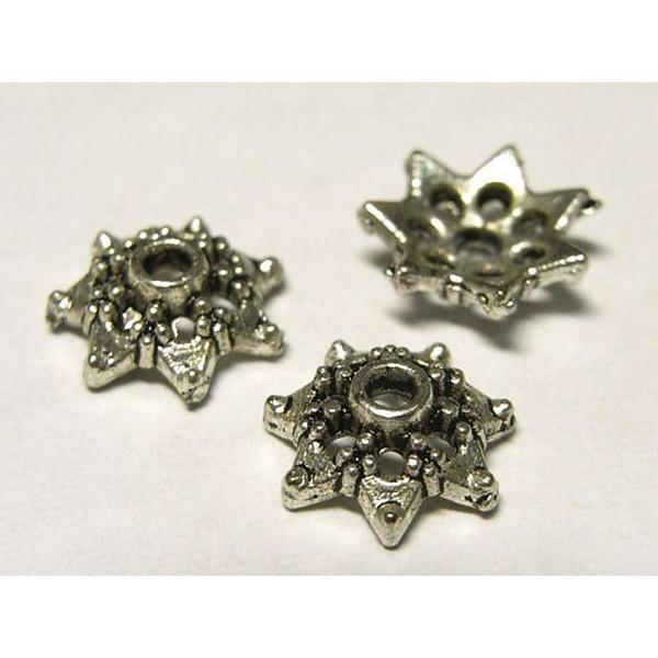 チベタン座金 スター 銀古美 約9mm 20個 6000830☆ | 