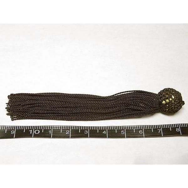 念珠用パーツ 人絹 頭付き房 こげ茶 約9cm 2個 6000877☆ |  | 02