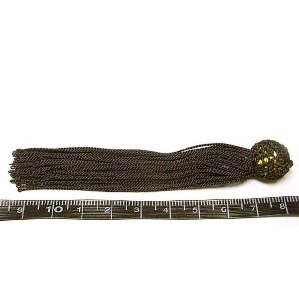 念珠用パーツ 人絹 頭付き房 こげ茶 約9cm 2個 6000877☆ |  | 03