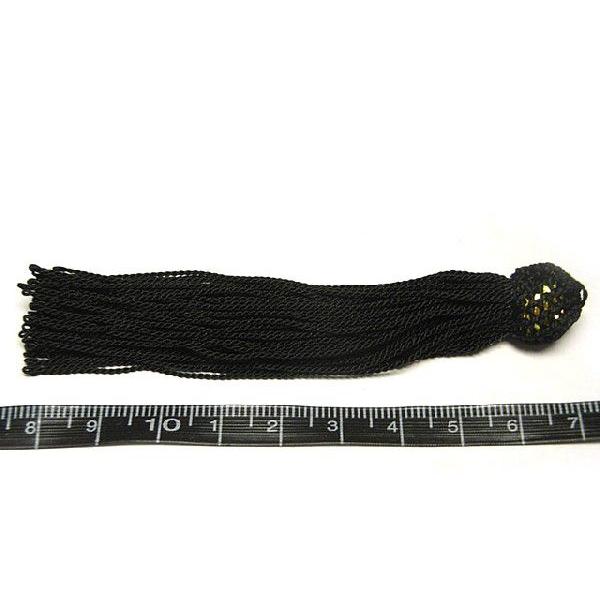 念珠用パーツ 人絹 頭付き房 黒 約9cm 2個 6000878 |  | 03