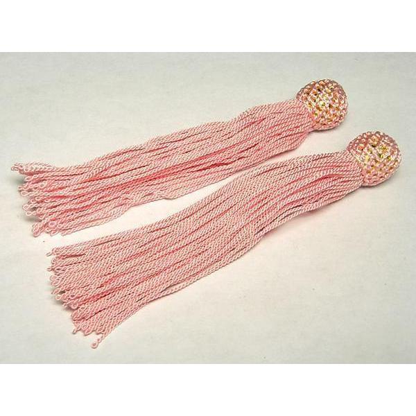 念珠用パーツ 人絹 頭付き房 ピンク 約9cm 2個 6000879☆ | 